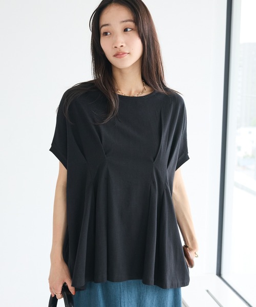 CRAFT STANDARD BOUTIQUE（クラフトスタンダードブティック）の「前後2WAYタックプルオーバー（Tシャツ/カットソー・レディース・アイボリー/ブラック/ブルー/レッド・FREE）」の2枚目の写真