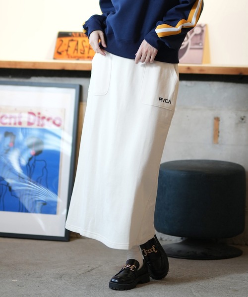 rough&swell スウェットスカートS セール】RVCA/ルーカ スウェットスカート スリットデザイン BE044-609