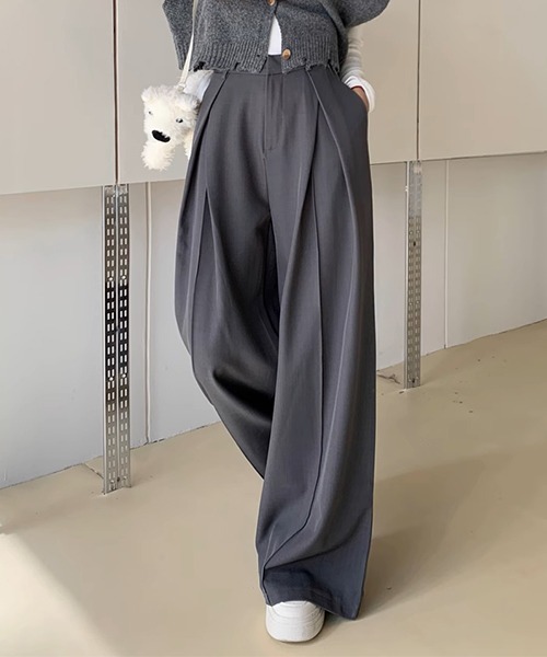c.u.l(シーユーエル)の「ハイウエストパンツ ドレープルーズスラックス culw710(スラックス・レディース・ブラック/グレー/ブラウン・L/M)」の3枚目の写真