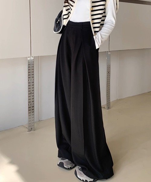 c.u.l(シーユーエル)の「ハイウエストパンツ ドレープルーズスラックス culw710(スラックス・レディース・ブラック/グレー/ブラウン・L/M)」の10枚目の写真