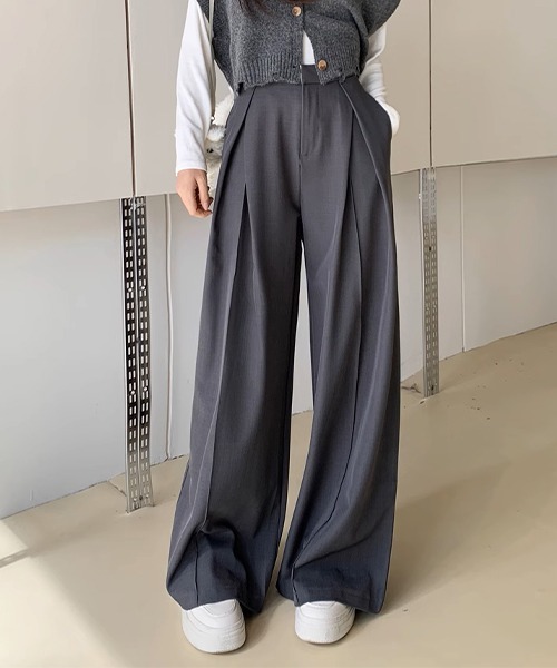 c.u.l(シーユーエル)の「ハイウエストパンツ ドレープルーズスラックス culw710(スラックス・レディース・ブラック/グレー/ブラウン・L/M)」の13枚目の写真