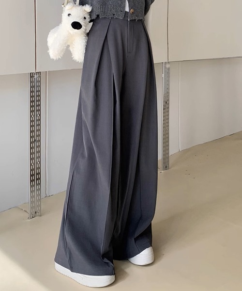 c.u.l(シーユーエル)の「ハイウエストパンツ ドレープルーズスラックス culw710(スラックス・レディース・ブラック/グレー/ブラウン・L/M)」の14枚目の写真