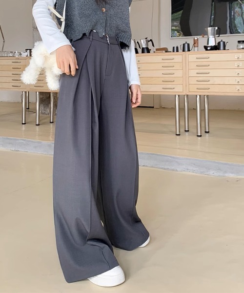 c.u.l(シーユーエル)の「ハイウエストパンツ ドレープルーズスラックス culw710(スラックス・レディース・ブラック/グレー/ブラウン・L/M)」の16枚目の写真