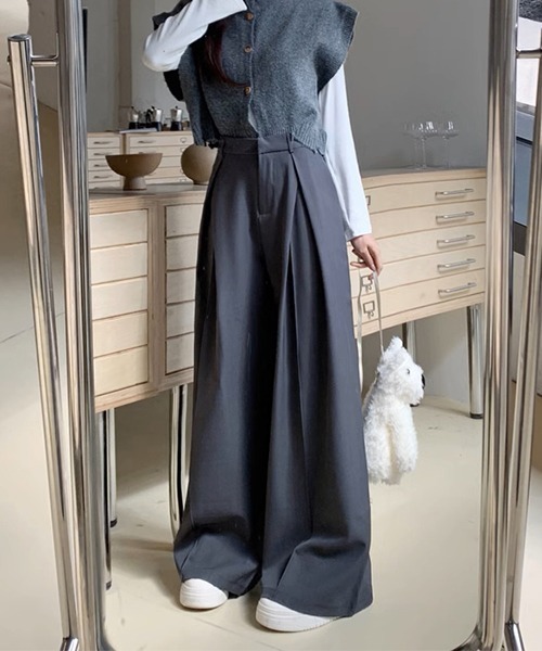 c.u.l(シーユーエル)の「ハイウエストパンツ ドレープルーズスラックス culw710(スラックス・レディース・ブラック/グレー/ブラウン・L/M)」の18枚目の写真