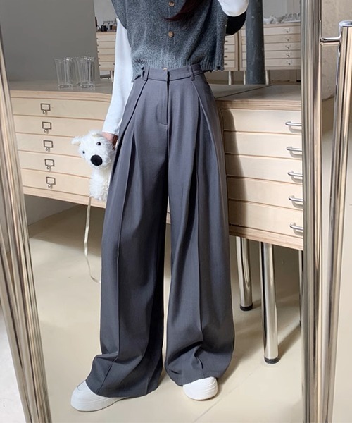 c.u.l(シーユーエル)の「ハイウエストパンツ ドレープルーズスラックス culw710(スラックス・レディース・ブラック/グレー/ブラウン・L/M)」の20枚目の写真