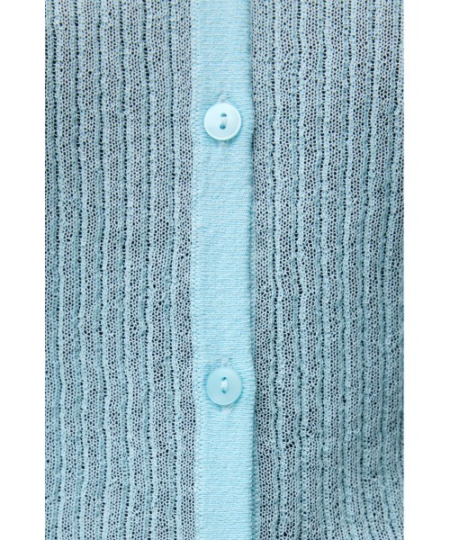 AZUL by moussy（アズールバイマウジー）の「シアーリブショートカーデ（カーディガン/ボレロ・レディース・グレー/レッド/ブラック/ライトブルー・FREE）」の15枚目の写真