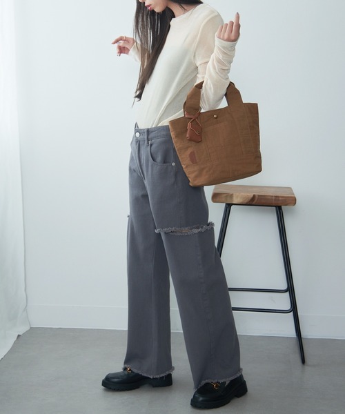toleur（トーラ）の「【toleur】ウォッシュナイロントート 11948 ※（トートバッグ・レディース・ベージュ/ダークグレー/ブラック/カーキ・FREE）」の18枚目の写真
