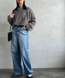 [DANTON/ダントン] ワンポイントロゴ クルーネックプルオーバーニット