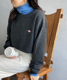 [DANTON/ダントン] ワンポイントロゴ クルーネックプルオーバーニット