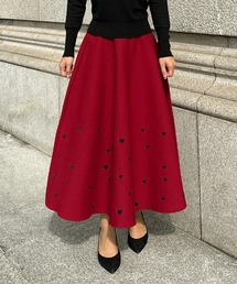 ハート刺繍ニットスカート