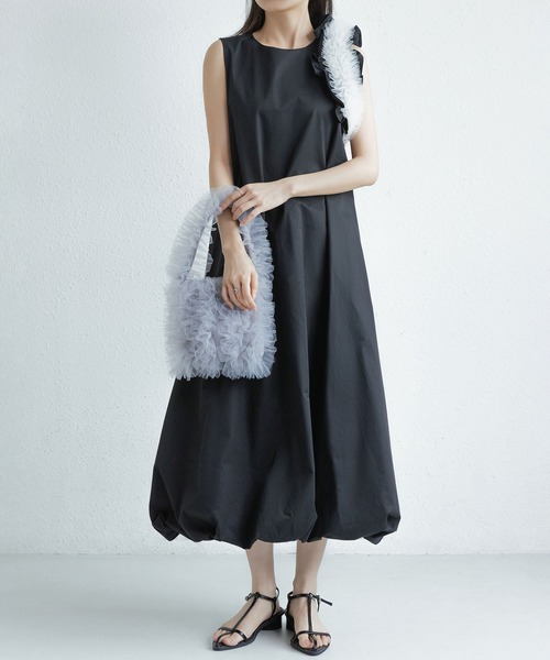 LA VORAGINE（ラ ヴォラジネ）の「全体チュールフリル　大人可愛いハンドバッグ（ハンドバッグ・レディース・ホワイト/ベージュ/ブラック/グレー・FREE）」の18枚目の写真