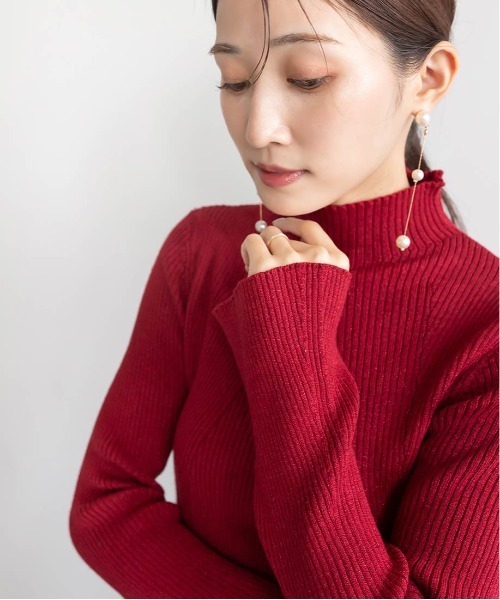 RANDA(ランダ)の「ハイネックラメリブニット(ニット/セーター・レディース・ライトグレー/ホワイト/レッド/ブラック・FREE)」の19枚目の写真