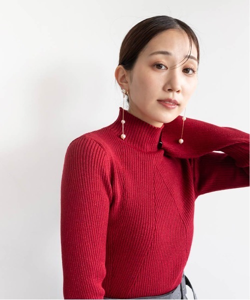 RANDA(ランダ)の「ハイネックラメリブニット(ニット/セーター・レディース・ライトグレー/ホワイト/レッド/ブラック・FREE)」の20枚目の写真