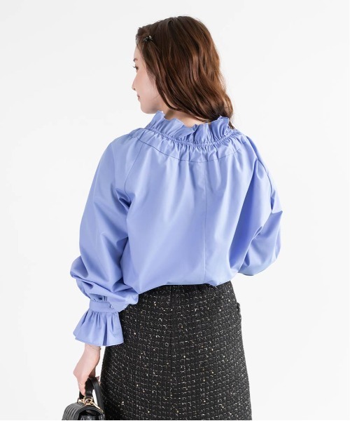 RANDA（ランダ）の「ボウタイフリルシャツブラウス（シャツ/ブラウス・レディース・ネイビー/ブルー/ホワイト・FREE）」の10枚目の写真