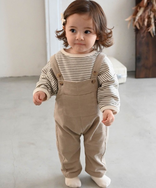 PUPPAPUPO(プッパプーポ)の「サロペット コーデュロイ(その他パンツ・キッズ・カーキ/チャコール/ベージュ/ミント/モカ・80/90)」の1枚目の写真