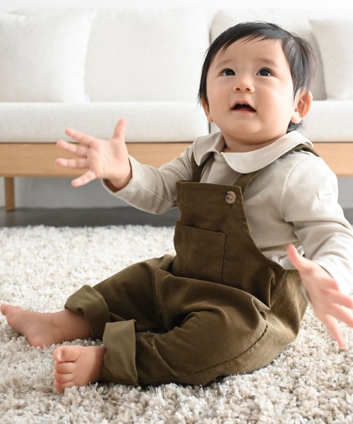 PUPPAPUPO(プッパプーポ)の「サロペット コーデュロイ(その他パンツ・キッズ・カーキ/チャコール/ベージュ/ミント/モカ・80/90)」の4枚目の写真