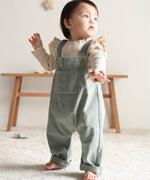 PUPPAPUPO(プッパプーポ)の「サロペット コーデュロイ(その他パンツ・キッズ・カーキ/チャコール/ベージュ/ミント/モカ・80/90)」の21枚目の写真