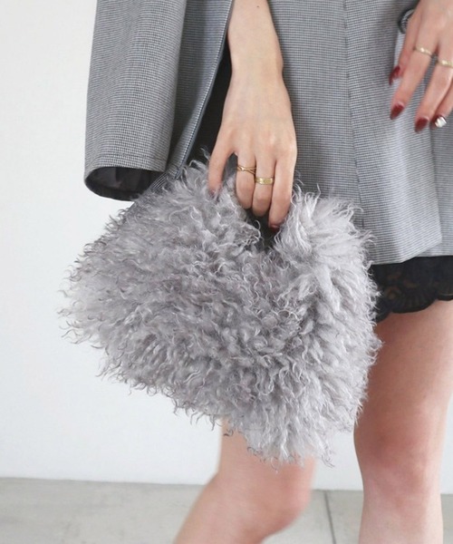 ROYAL PARTY（ロイヤルパーティー）の「2wayファーBAG（ショルダーバッグ・レディース・オフホワイト/ピンク/グレー・FREE）」の9枚目の写真