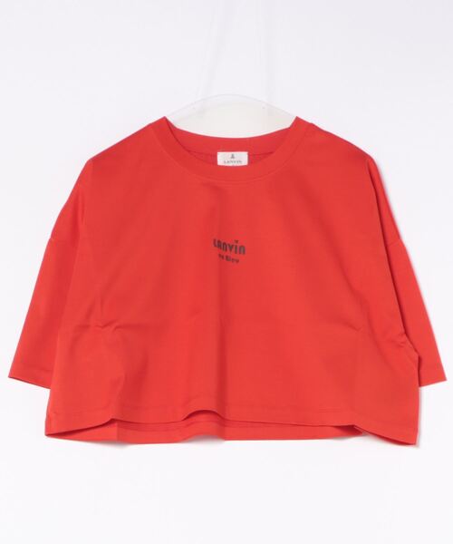 LANVIN en Bleu(ランバンオンブルー)の「クロップドワンポイントロゴT(Tシャツ/カットソー・レディース・ブラック/オフホワイト/グリーン/レッド・38)」の1枚目の写真