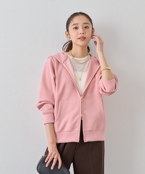 un dix cors（アンディコール）の「《羽織にも一枚着にも◎》ダンボールコンパクトパーカー（パーカー・レディース・アイボリー/ブラック/ライトグレー/ネイビー/モカ/ピンク・FREE）」の7枚目の写真