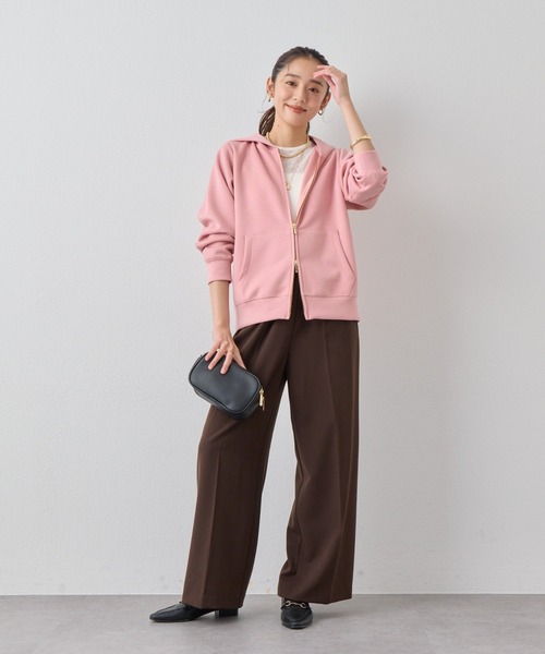 un dix cors（アンディコール）の「《羽織にも一枚着にも◎》ダンボールコンパクトパーカー（パーカー・レディース・アイボリー/ブラック/ライトグレー/ネイビー/モカ/ピンク・FREE）」の12枚目の写真