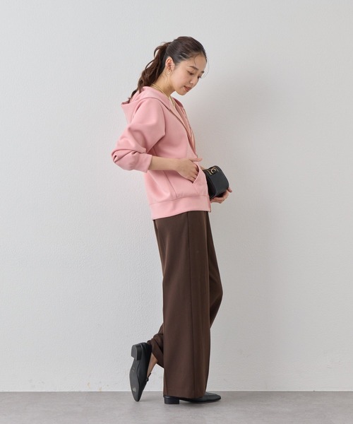 un dix cors（アンディコール）の「《羽織にも一枚着にも◎》ダンボールコンパクトパーカー（パーカー・レディース・アイボリー/ブラック/ライトグレー/ネイビー/モカ/ピンク・FREE）」の13枚目の写真