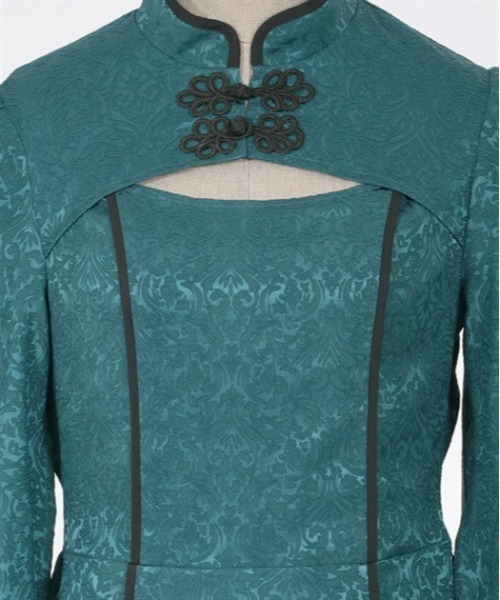 axes femme POETIQUE（アクシーズファムポエティック）の「チャイナスリット袖ロングワンピース（ワンピース・レディース・グリーン/ブラック/ワイン・MEDIUM）」の18枚目の写真