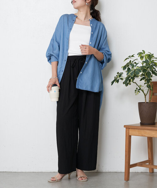 Jena espace merveilleux(ジェナ エスパスメルヴェイユ)の「テンセルバックラッフルシャツ(シャツ/ブラウス・レディース・ブルー/ブルー系その他・FREE)」の13枚目の写真