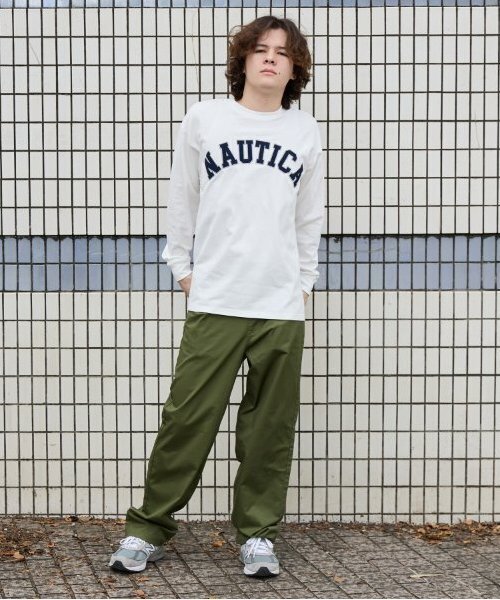 NAUTICA(ノーティカ)の「【大人向けサイズあり】【NAUTICA】フロントロゴアップリケ刺繍長袖Tシャツ(Tシャツ/カットソー・キッズ・ブラック/ホワイト/グリーン・M/L/XL)」の5枚目の写真