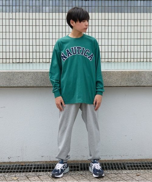 NAUTICA(ノーティカ)の「【大人向けサイズあり】【NAUTICA】フロントロゴアップリケ刺繍長袖Tシャツ(Tシャツ/カットソー・キッズ・ブラック/ホワイト/グリーン・M/L/XL)」の9枚目の写真