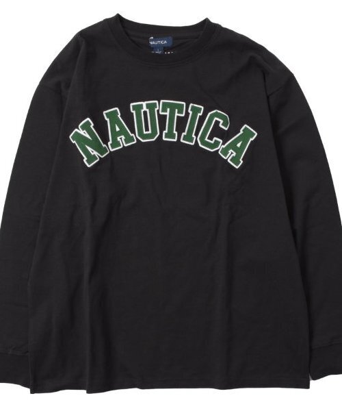 NAUTICA(ノーティカ)の「【大人向けサイズあり】【NAUTICA】フロントロゴアップリケ刺繍長袖Tシャツ(Tシャツ/カットソー・キッズ・ブラック/ホワイト/グリーン・M/L/XL)」の21枚目の写真