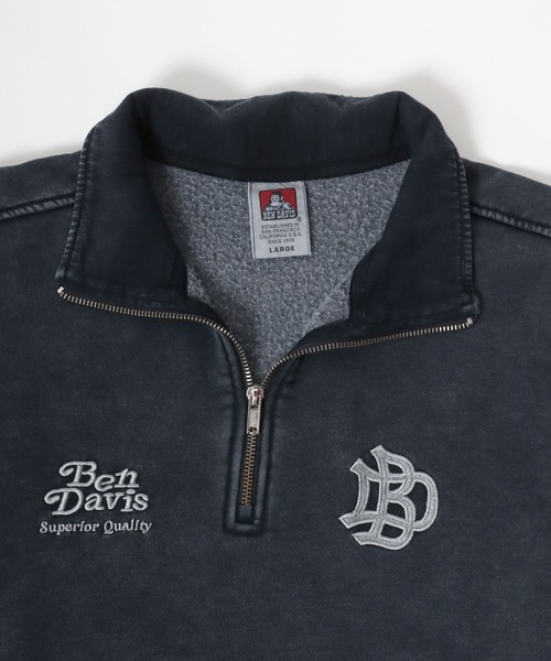 BEN DAVIS(ベンデイビス)の「BEN DAVIS/ベンデイビス ワンポイントワッペン刺繍 ヴィンテージライク オーバーサイズ ハーフジップスウェット レディース メンズ トレーナー(スウェット・レディース・カーキ/ブラック/ネイビー・LL/L/M)」の11枚目の写真