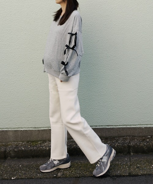 Mela（メラ）の「【マタニティ】裏起毛コーデュロイパンツ（その他パンツ・レディース・ホワイト/ベージュ/グレー/ブラック・L/M/XL）」の10枚目の写真