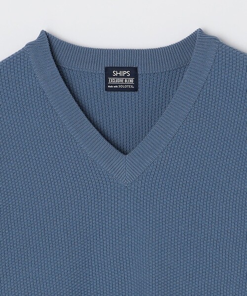 セール】SHIPS:〈洗濯機可能〉SOLOTEX(R) コットン ピケ Vネック