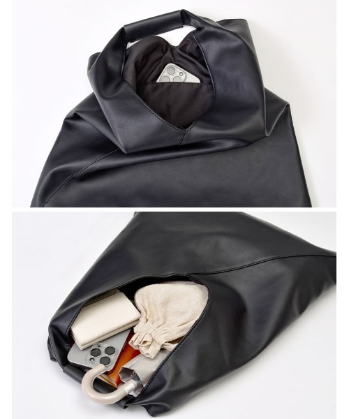 Re:EDIT（リエディ）の「[神山まりあさん着用]サンカクトートバッグ（トートバッグ・レディース・ブラック/アイボリー/グレイッシュベージュ・FREE）」の11枚目の写真