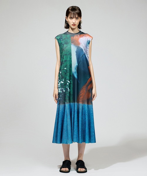 NON TOKYO（ノントーキョー）の「PRINT RIB NO-SLEEVE ONE-PIECE