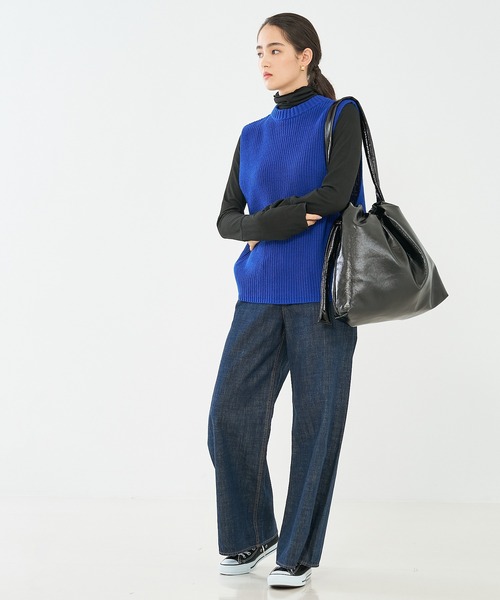 collex(コレックス)の「ドロストビッグショルダー(トートバッグ・レディース・ブラック/ベージュ・フリー)」の9枚目の写真