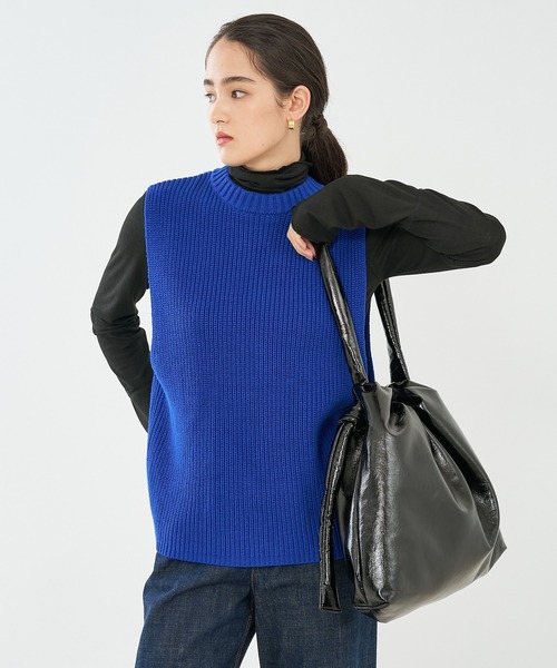 collex(コレックス)の「ドロストビッグショルダー(トートバッグ・レディース・ブラック/ベージュ・フリー)」の3枚目の写真