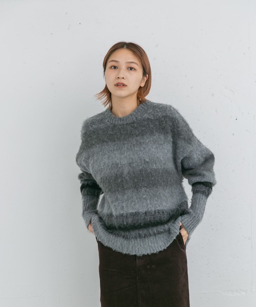 ESTIVANT 】グラデーションブルーニット セーター コットン100