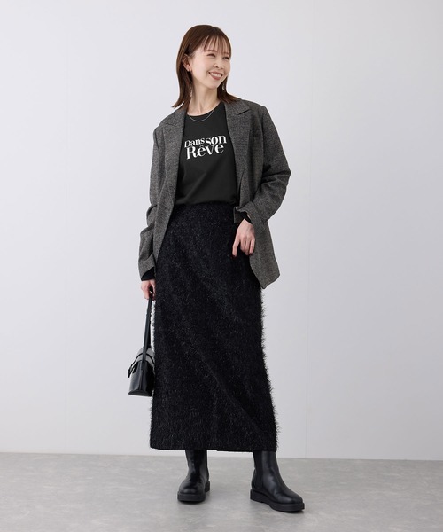 ROPE' PICNIC（ロペピクニック）の「RENUアソートロングTシャツ（Tシャツ/カットソー・レディース・ホワイト系その他/ブラック/ホワイト・38）」の4枚目の写真