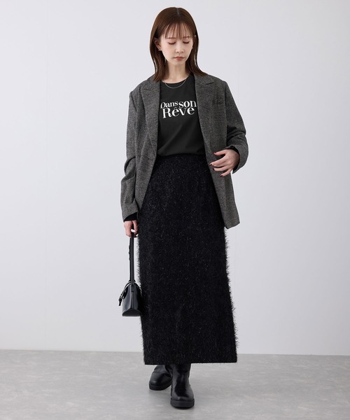 ROPE' PICNIC（ロペピクニック）の「RENUアソートロングTシャツ（Tシャツ/カットソー・レディース・ホワイト系その他/ブラック/ホワイト・38）」の5枚目の写真