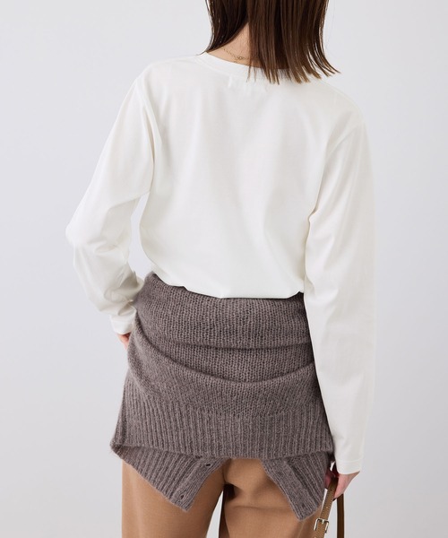 ROPE' PICNIC（ロペピクニック）の「RENUアソートロングTシャツ（Tシャツ/カットソー・レディース・ホワイト系その他/ブラック/ホワイト・38）」の12枚目の写真