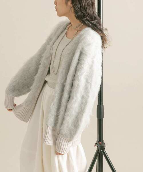 【セール】『WEB/一部店舗限定』シャギーZIPカーディガン（カーディガン/ボレロ）｜KBF（ケイビーエフ）