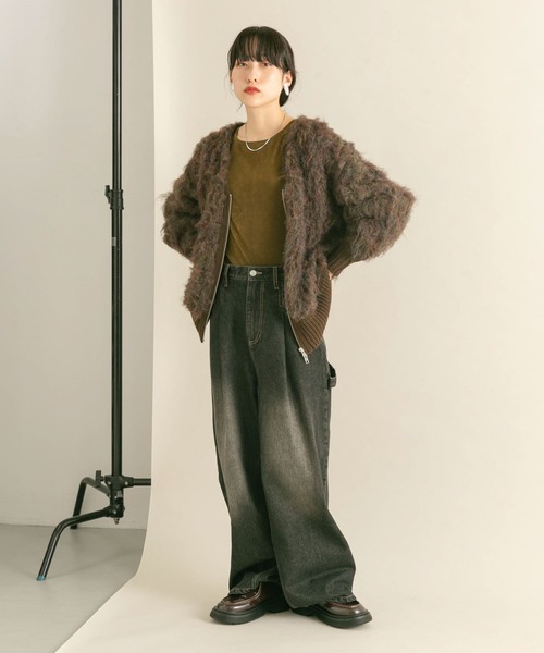 セール】『WEB/一部店舗限定』シャギーZIPカーディガン（カーディガン