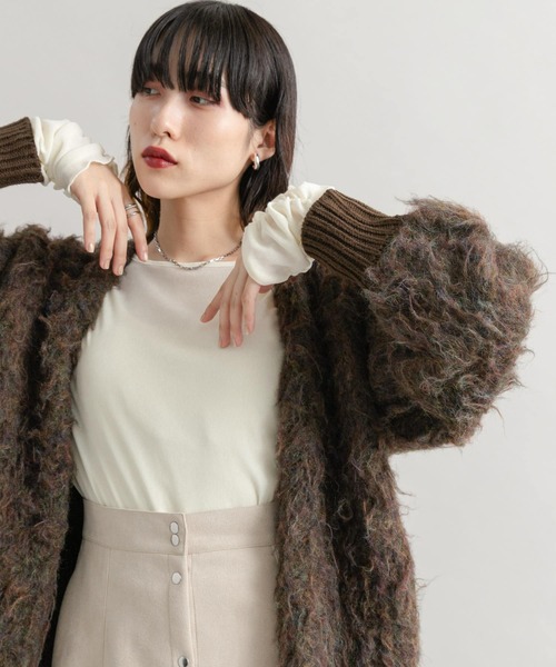 KBF（ケイビーエフ）の「『WEB/一部店舗限定』シャギーZIPカーディガン