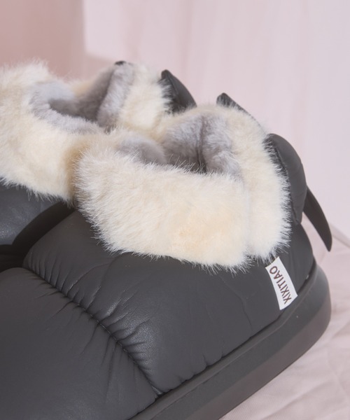 tocco closet（トッコ　クローゼット）の「【ZOZO限定】リボンファースノーブーツ（ブーツ・レディース・ブラック/アイボリー・M/L）」の9枚目の写真