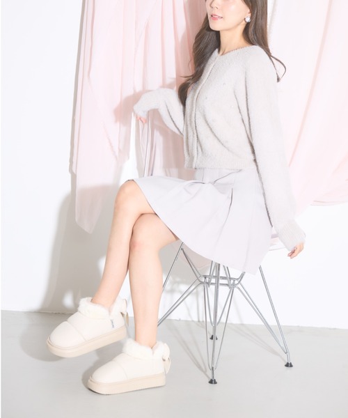 tocco closet（トッコ　クローゼット）の「【ZOZO限定】リボンファースノーブーツ（ブーツ・レディース・ブラック/アイボリー・M/L）」の21枚目の写真