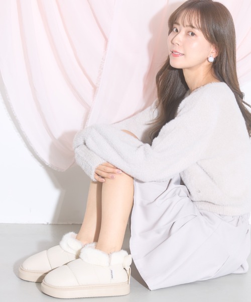 tocco closet（トッコ　クローゼット）の「【ZOZO限定】リボンファースノーブーツ（ブーツ・レディース・ブラック/アイボリー・M/L）」の19枚目の写真