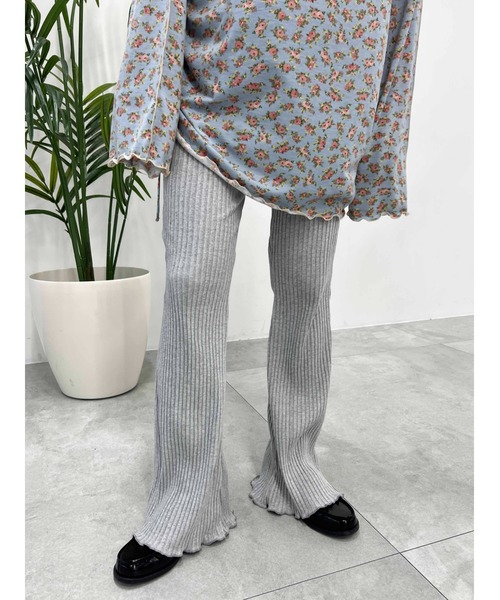 WC(ダブル シー)の「太リブフレアパンツ(その他パンツ・レディース・ブラック/グレー・FREE)」の7枚目の写真