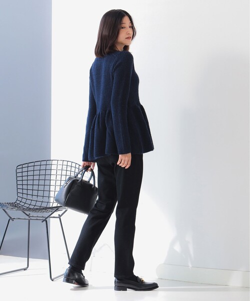 B:MING by BEAMS（ビーミングバイビームス）の「ペプラム ニット（ニット/セーター・レディース・ネイビー/オフホワイト・ONE SIZE）」の8枚目の写真